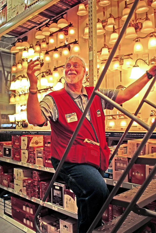 Jack Tumelty left the Marines for a carreer managing in a PECO Plant. When retirement lost its apeal about six years back, he found a job he really likes in the electronic department at Lowe's in Willow Grove.